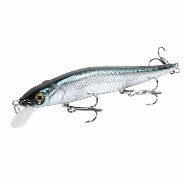 Colorful crankbait lures arranged for freshwater fishing