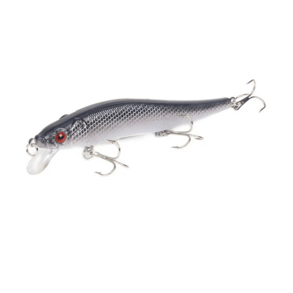 Crankbait The Creeper Model №13 with slow, stealthy movement, dark natural colors, and low-frequency vibration for cautious predators.