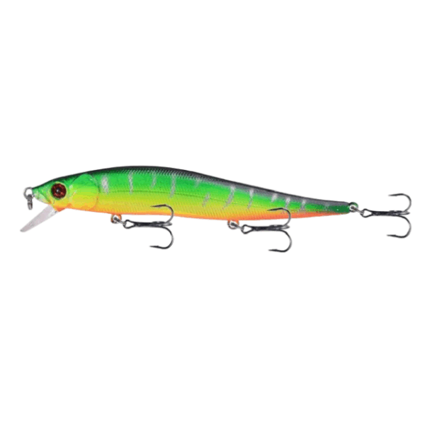 Realistic 14cm minnow crankbait with treble hooks and built-in noise steel balls for freshwater and saltwater fishing
